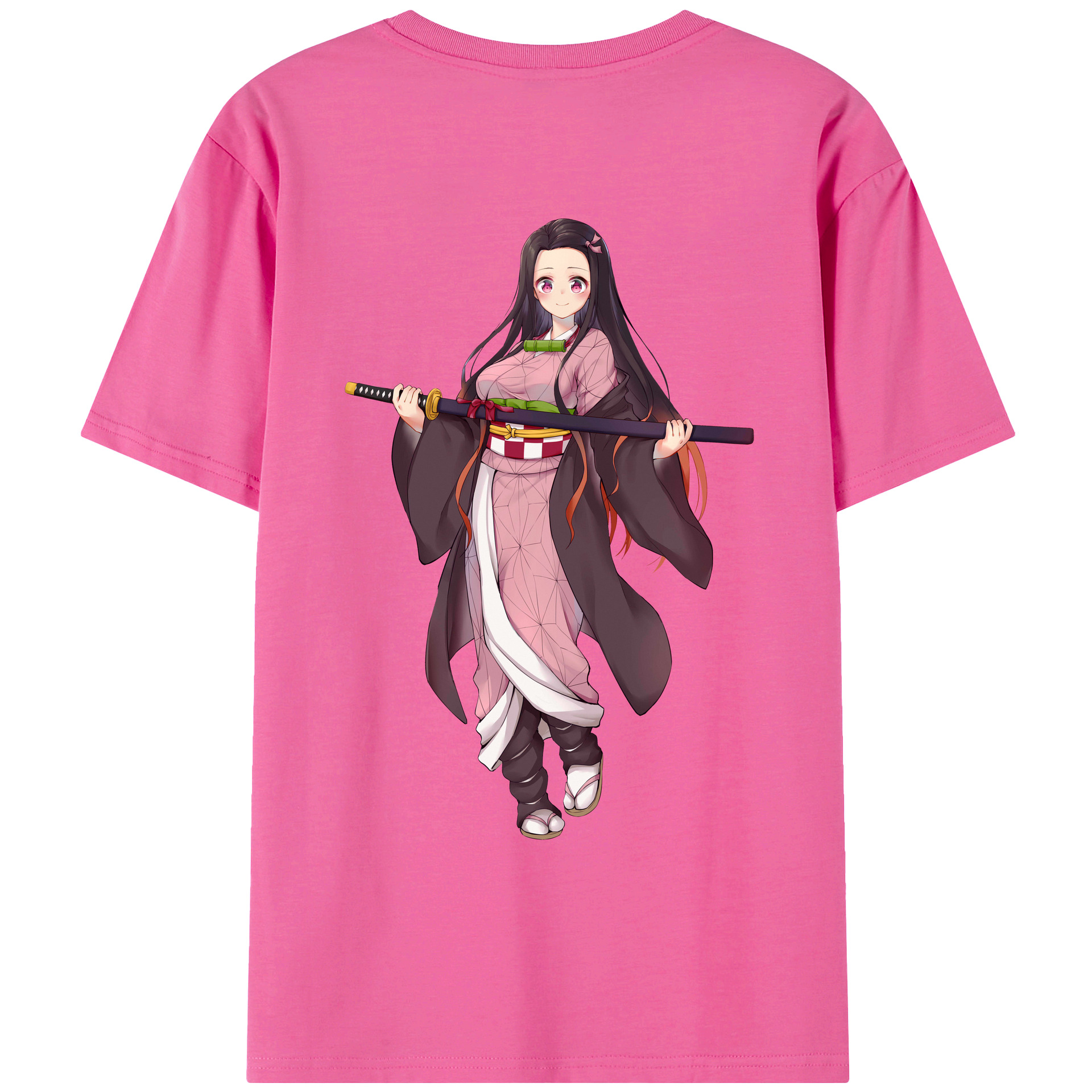 （画像用） 鬼滅の刃（きめつのやいば）竈門 禰󠄀豆子／かまど ねずこ Kamado Nezuko レディース半袖Tシャツ(バックプリント)